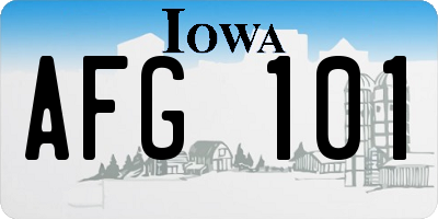 IA license plate AFG101