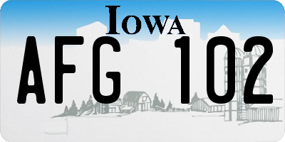 IA license plate AFG102
