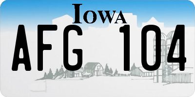 IA license plate AFG104