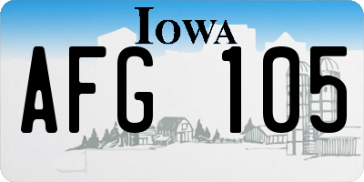 IA license plate AFG105