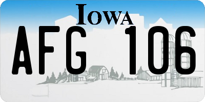 IA license plate AFG106