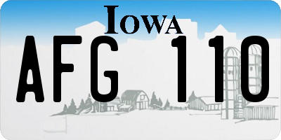 IA license plate AFG110