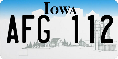 IA license plate AFG112