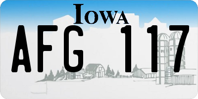 IA license plate AFG117