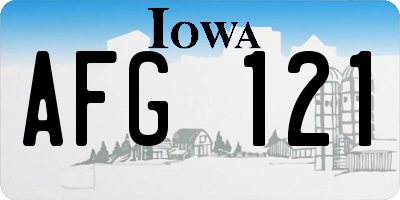 IA license plate AFG121