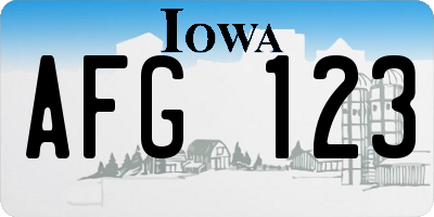 IA license plate AFG123