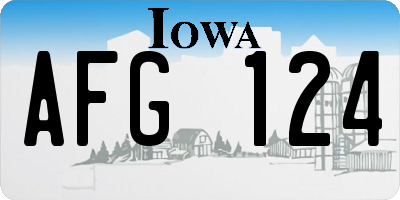 IA license plate AFG124