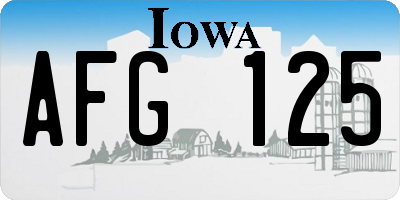 IA license plate AFG125