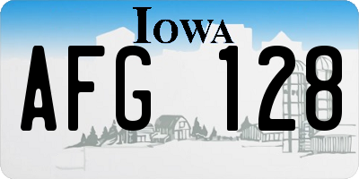 IA license plate AFG128
