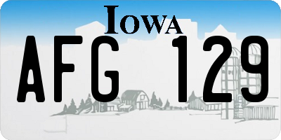 IA license plate AFG129