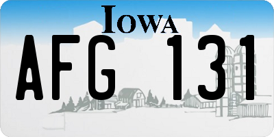 IA license plate AFG131