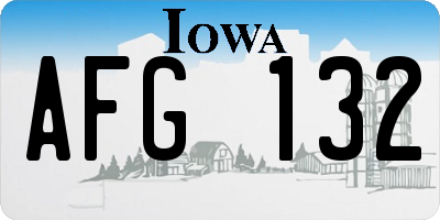 IA license plate AFG132