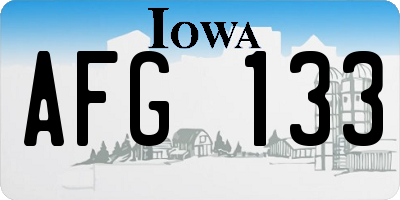 IA license plate AFG133