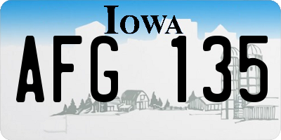 IA license plate AFG135