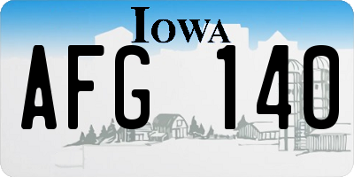 IA license plate AFG140