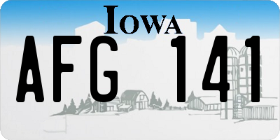 IA license plate AFG141