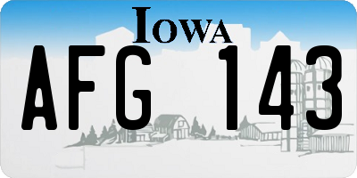 IA license plate AFG143