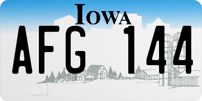 IA license plate AFG144