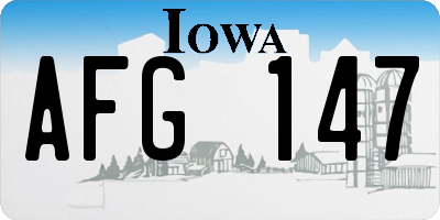 IA license plate AFG147