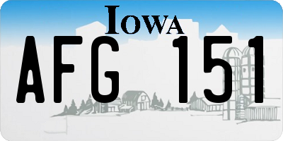 IA license plate AFG151