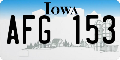 IA license plate AFG153