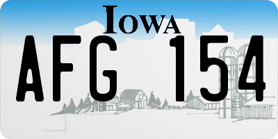 IA license plate AFG154