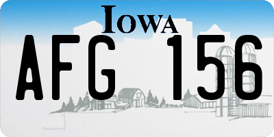 IA license plate AFG156
