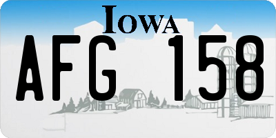 IA license plate AFG158