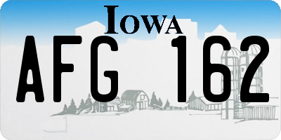 IA license plate AFG162