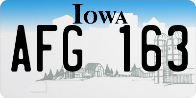 IA license plate AFG163