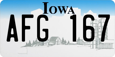 IA license plate AFG167