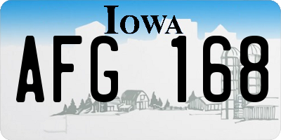 IA license plate AFG168