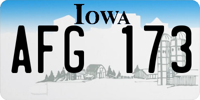 IA license plate AFG173