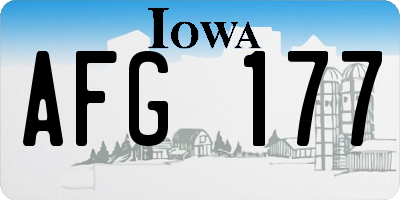 IA license plate AFG177