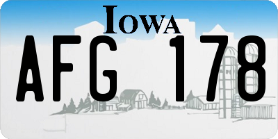 IA license plate AFG178