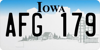 IA license plate AFG179