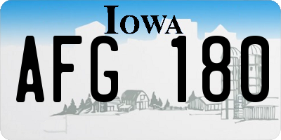 IA license plate AFG180