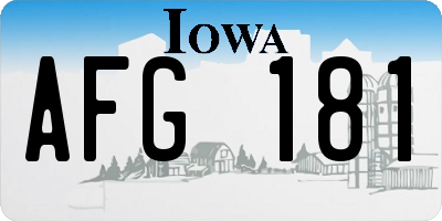 IA license plate AFG181