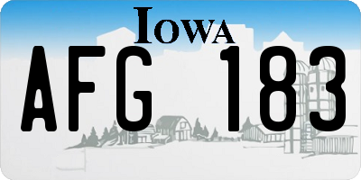 IA license plate AFG183