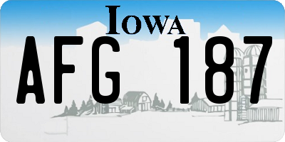 IA license plate AFG187