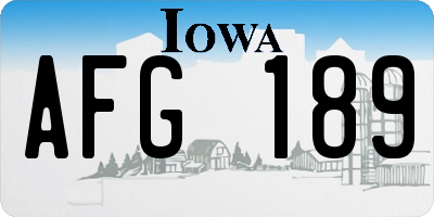 IA license plate AFG189