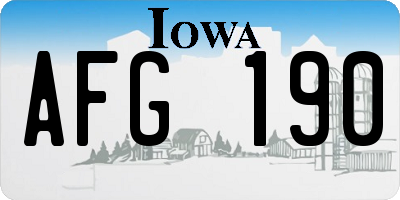 IA license plate AFG190