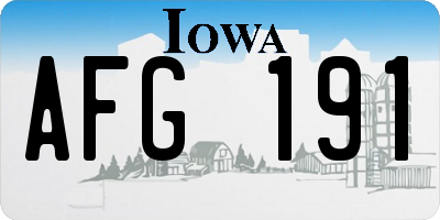 IA license plate AFG191