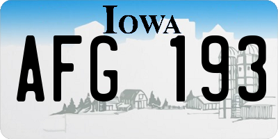 IA license plate AFG193