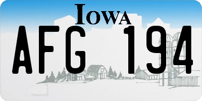 IA license plate AFG194