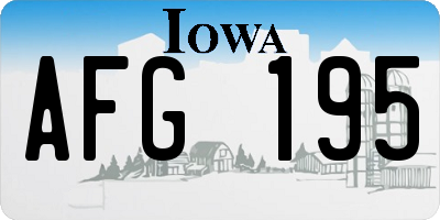 IA license plate AFG195