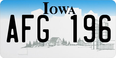 IA license plate AFG196