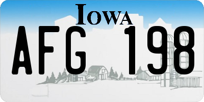 IA license plate AFG198