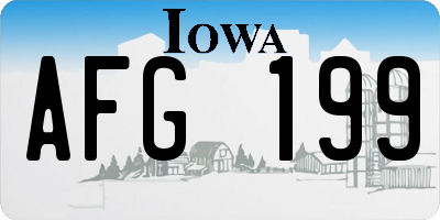 IA license plate AFG199