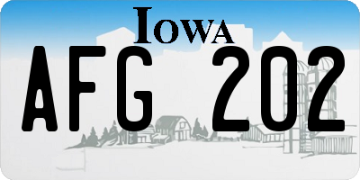 IA license plate AFG202